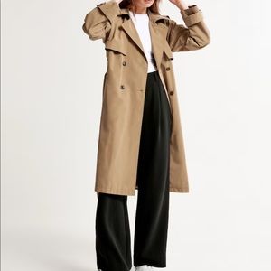 Tan Oversized Abercrombie & Fitch Trench Coat